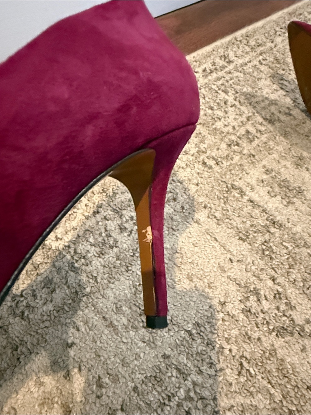 Coach Wine Suede Pointed-Toe Stiletto Pumps - Picture 7 of 9